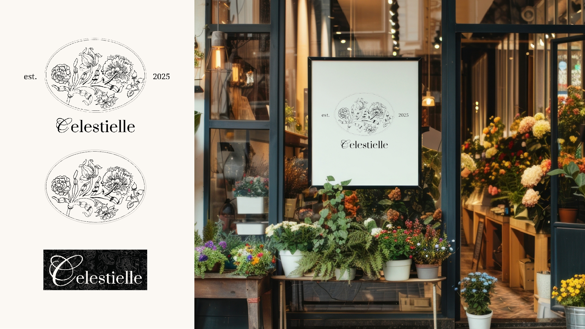 Celestielle Flower Shop Branding